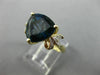 ESTATE LARGE 4.05CT DIAMOND & AAA BLUE TOPAZ 14KT YELLOW GOLD FILIGREE FUN RING