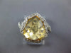 ESTATE WIDE 3.57CT DIAMOND & AAA CITRINE 14K WHITE GOLD 3D CLASSIC STAR FUN RING