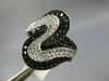 LARGE 4.01CT WHITE & BLACK DIAMOND 14KT WHITE GOLD MULTI WAVE LOVE KNOT FUN RING