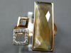.07CT DIAMOND & AAA MULTI COLOR QUARTZ 14K ROSE GOLD SQUARE RECTANGULAR FUN RING