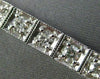ESTATE WIDE 4CT DIAMOND 14KT WHITE GOLD SQUARE MILGRAIN CLASSIC TENNIS BRACELET
