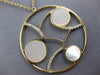 ESTATE LARGE DIAMOND & AAA MOTHER OF PEARL 14K YELLOW GOLD CIRCULAR FUN NECKLACE