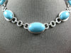 LARGE 102.62CT DIAMOND & AAA TURQUOISE 14K WHITE GOLD OVAL & ROUND LOVE NECKLACE