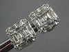 1.08CT DIAMOND 18KT WHITE GOLD 3D ROUND & BAGUETTE CLUSTER SQUARE STUD EARRINGS