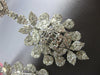 LARGE 11.24CT DIAMOND 18KT WHITE GOLD FLOWER TEAR DROP COCKTAIL HANGING EARRINGS