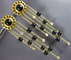 LARGE .36CT DIAMOND & AAA BLACK ONYX 18K YELLOW GOLD CHANDELIER HANGING EARRINGS
