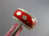 WIDE 1.38CT DIAMOND & RED ENAMEL 18K WHITE GOLD STAR & MOON ETERNITY ETOILE RING