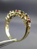 ESTATE .26CT AAA MULTI GEM 14K YELLOW GOLD ETOILE CRISS CROSS FLOWER RING #25883