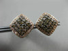 ESTATE .92CT WHITE CHOCOLATE FANCY DIAMOND 14K ROSE & BLACK GOLD SQUARE EARRINGS