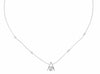 .18CT DIAMOND 18KT WHITE GOLD 3D ROUND & BAGUETTE CLUSTER V SHAPE LOVE NECKLACE