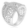 EXTRA LARGE 1.53CT DIAMOND 14KT WHITE GOLD 3D FILIGREE LUCKY STARFISH FUN RING