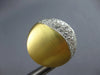 LARGE 1.5CT DIAMOND 18KT 2 TONE GOLD MATTE & SHINY CIRCULAR MOON EARRINGS #27693
