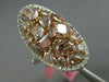 ESTATE LARGE 5.02CT WHITE & PINK DIAMOND 18KT GOLD MULTI SHAPE OVAL CLUSTER RING