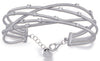 LARGE .63CT DIAMOND 14KT WHITE GOLD 3D CRISS CROSS FLEXIBLE LOVE BANGLE BRACELET