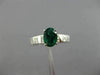 ESTATE 1.02CT DIAMOND & AAA EMERALD 14KT WHITE GOLD OVAL ENGAGEMENT RING #25511