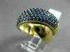 ESTATE LARGE 2.31CT AAA SAPPHIRE & TANZANITE 14K YELLOW GOLD 3D CRISS CROSS RING
