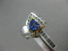 LARGE 1.69CT DIAMOND & AAA TANZANITE 14K 2 TONE GOLD 3D TRILLION ENGAGEMENT RING