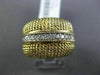 ESTATE WIDE .25CT ROUND DIAMOND 14KT WHITE & YELLOW GOLD 3D MULTI ROW BEAD RING