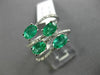 ESTATE LARGE 2.21CT DIAMOND & AAA EMERALD 14KT WHITE GOLD CLASSIC MULTI ROW RING