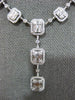 WIDE 6.37CT DIAMOND 18KT WHITE GOLD 3D ROUND & BAGUETTE LARIAT TENNIS NECKLACE