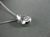 ESTATE .17CT SOLITAIRE DIAMOND 18K WHITE GOLD FLOATING PEAR SHAPE PENDANT #11848