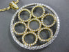 ESTATE LARGE 1.53CT DIAMOND 18KT 2 TONE GOLD MULTI CIRCULAR FLOWER LOVE PENDANT