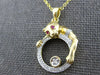 .15CT DIAMOND & AAA RUBY 14K YELLOW GOLD CIRCULAR HAPPY PANTHER FLOATING PENDANT