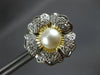 LARGE 1.05CT DIAMOND & AAA SOUTH SEA PEARL 14KT 2 TONE GOLD 3D FLOWER EARRINGS