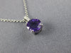 ESTATE .71CT DIAMOND & AAA AMETHYST 14KT WHITE GOLD SOLITAIRE FLOATING PENDANT