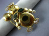 ANTIQUE AAA WHITE SAPPHIRE & EMERALD 18KT YELLOW GOLD BUNNY RABBIT PIN #12532