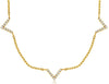 ESTATE .15CT DIAMOND 14KT YELLOW GOLD CLASSIC V SHAPE BY THE YARD LOVE NECKLACE