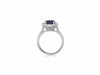 GIA CERTIFIED 4.72CT DIAMOND & AAA SAPPHIRE 18KT WHITE GOLD HALO ENGAGEMENT RING
