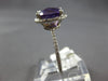 2.81CT DIAMOND & AAA AMETHYST 14KT WHITE GOLD OVAL & ROUND HALO ENGAGEMENT RING