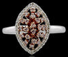 .27CT WHITE & PINK DIAMOND 18K WHITE & ROSE GOLD CLUSTER MARQUISE SHAPE FUN RING