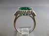 EXTRA LARGE 6.32CT DIAMOND & AAA EMERALD 14KT WHITE GOLD ENGAGEMENT RING #28090