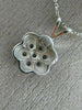 ESTATE .45CT DIAMOND 14KT WHITE GOLD FLOATING BEZEL CLUSTER FLOWER PENDANT #6378