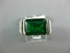 ESTATE 3.84CT DIAMOND & AAA EMERALD 18KT WHITE GOLD 3D SQUARE ENGAGEMENT RING