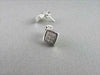 ANTIQUE .30CT ROUND DIAMOND 14KT WHITE GOLD CLASSIC PAVE SQUARE STUD EARRINGS