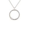 ESTATE .41CT DIAMOND 18KT WHITE GOLD CIRCLE OF LIFE SOLITAIRE FLOATING PENDANT