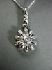 ANTIQUE LARGE .30CT DIAMOND 14K WHITE GOLD 3D SUN FLOWER ETOILE PENDANT #1885