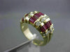 ESTATE 3.35CT ROUND DIAMOND & AAA BAGUETTE RUBY 14KT YELLOW GOLD ENGAGEMENT RING