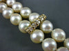 ANTIQUE LARGE .72CT DIAMOND 14KT YELLOW GOLD AAA PEARL 2 STRAND BRACELET #22606