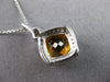 2.33CT DIAMOND & AAA CITRINE 14K WHITE GOLD CLASSIC CUSHION & ROUND HALO PENDANT