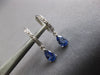 1.01CT DIAMOND & AAA SAPPHIRE 14K WHITE GOLD PEAR SHAPE & ROUND HANGING EARRINGS