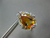 LARGE 7.71CT DIAMOND & CITRINE & YELLOW SAPPHIRE 14K WHITE GOLD HANGING EARRINGS