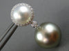 EXTRA LARGE .45CT DIAMOND & SOUTH SEA TAHITIAN PEARL 18KT WHITE GOLD 3D EARRINGS