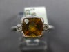 1.28CT DIAMOND & AAA CITRINE 14KT WHITE GOLD CUSHION & ROUND SEMI BEZEL FUN RING