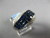 5.02CT DIAMOND & AAA SAPPHIRE 18KT WHITE GOLD 3D MULTI ROW PRINCESS & ROUND RING