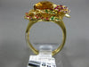 ESTATE EXTRA LARGE 7.62CT AAA MULTI GEM 18K YELLOW GOLD 3D FLOWER BUTTERFLY RING