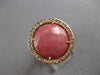 LARGE 11.52CT DIAMOND & AAA PINK AGATE 14KT ROSE GOLD 3D HALO FILIGREE FUN RING